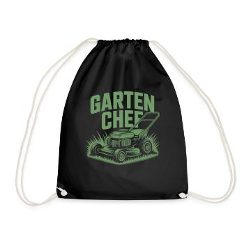 Garten Chef Rasenmäher Gärtner Hobbygärtner - Turnbeutel - Schwarz - Vorne
