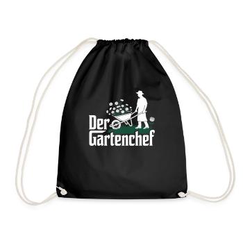 Gartenchef Gärtner Geschenk Garten Hobbygärtner - Turnbeutel - Schwarz - Vorne