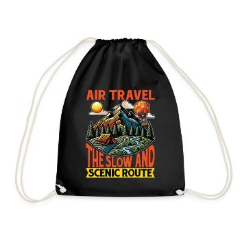 Hot Air Ballooning Air Travel The Slow Aeronaut - Drawstring Bag - black - Front