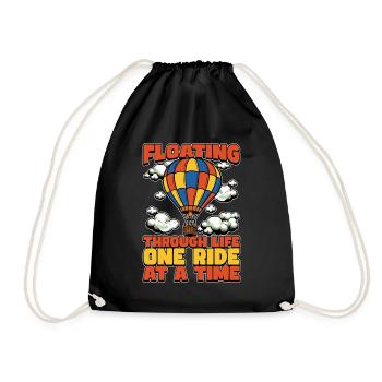 Hot Air Ballooning Floating Through Life Aeronaut - Turnbeutel - Schwarz - Vorne