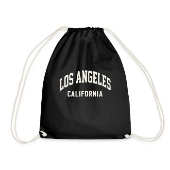 Los Angeles California – College Style - Drawstring Bag - black - Front