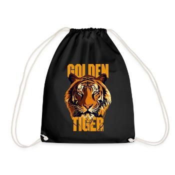 Tigre d’or Portrait Animal - Sac de sport léger - noir - Devant