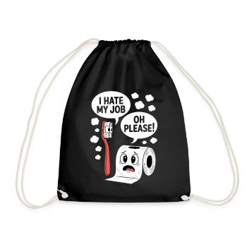 Sarcastic Bath Saying Funny Humor - Drawstring Bag - black - Front