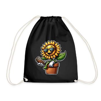 Lecture de livre de tournesol - Sac de sport léger - noir - Devant