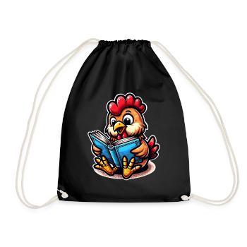 Poulet Lecture Livres Livre Poulets - Sac de sport léger - noir - Devant