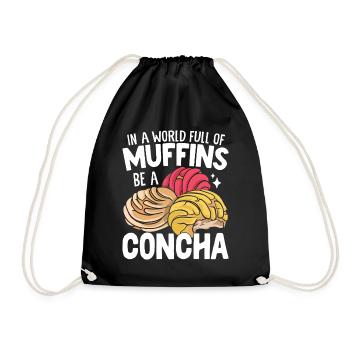 Dans Un Monde Plein De Muffins Drôles Conchas Mexicains - Sac de sport léger - noir - Devant