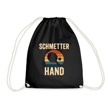 Schmetterhand – Table Tennis Retro Design - Drawstring Bag - black - Front