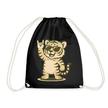 Rock’n’Roar Tiger - Turnbeutel - Schwarz - Vorne