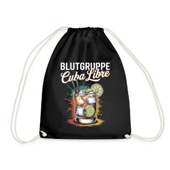 Blutgruppe Cuba Libre Cocktail Barkeeper - Turnbeutel - Schwarz - Vorne