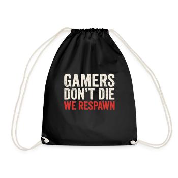 Gamer Saying Respawn - Drawstring Bag - black - Front