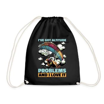 Paragliding I've Got Altitude Problems Parachuting - Drawstring Bag - black - Front