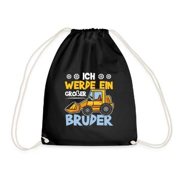 Nachwuchs Verkünden | Ich Werde Großer Bruder 2027 - Turnbeutel - Schwarz - Vorne