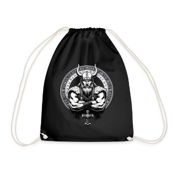 Norse Mythology Viking Warrior Valhalla - Drawstring Bag - black - Front