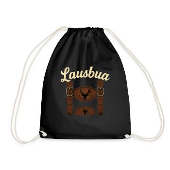 Lederhosen Design - Turnbeutel - Schwarz - Vorne
