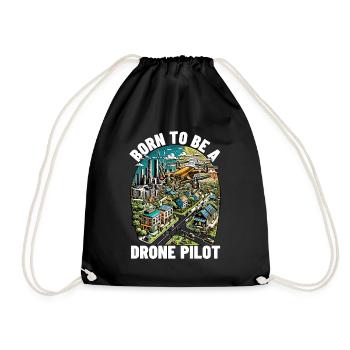 Drone Enthusiast Born To Be A Drone Pilot Aviation - Turnbeutel - Schwarz - Vorne