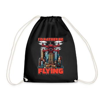Drone Enthusiast I'd Rather Be Flying Aviation - Turnbeutel - Schwarz - Vorne