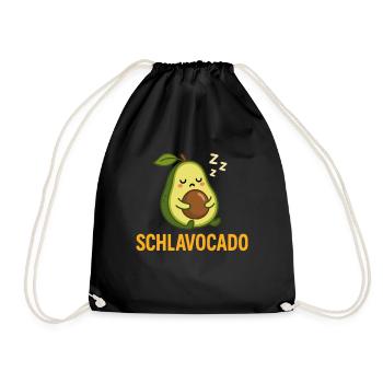 Schlavocado Avocado Schlafen Humor - Turnbeutel - Schwarz - Vorne