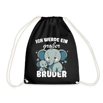 Nachwuchs Verkünden | Ich Werde Großer Bruder 2027 - Turnbeutel - Schwarz - Vorne