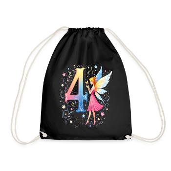 Douce Fée 4ème Anniversaire pour les filles - Sac de sport léger - noir - Devant