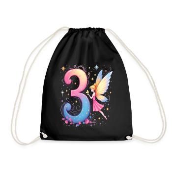 Douce Fée 3ème anniversaire pour les filles - Sac de sport léger - noir - Devant
