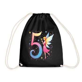 Douce Fée 5ème Anniversaire pour les filles - Sac de sport léger - noir - Devant