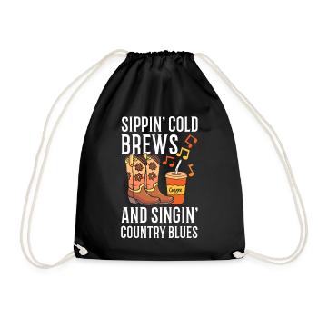 Cold Brews Country Blues Iced Coffee Country Music - Drawstring Bag - black - Front