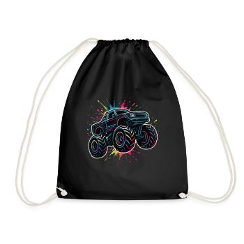 Monster Truck Neon Colors - Drawstring Bag - black - Front