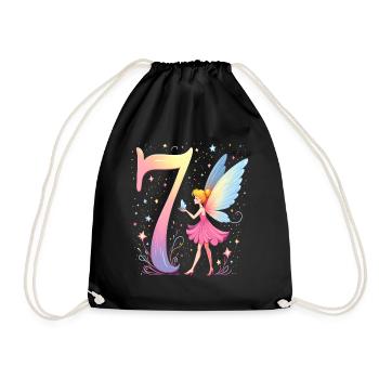 Douce Fée 7ème Anniversaire pour les filles - Sac de sport léger - noir - Devant