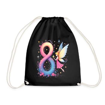 Douce Fée 8ème Anniversaire pour les filles - Sac de sport léger - noir - Devant