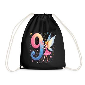Douce Fée 9ème Anniversaire pour les filles - Sac de sport léger - noir - Devant