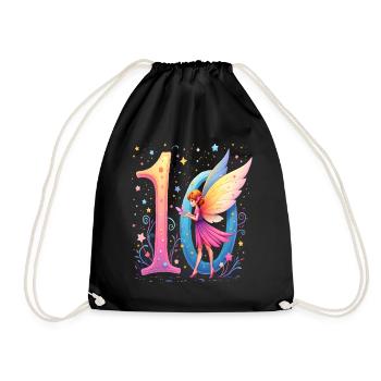 Douce Fée 10e anniversaire pour les filles - Sac de sport léger - noir - Devant
