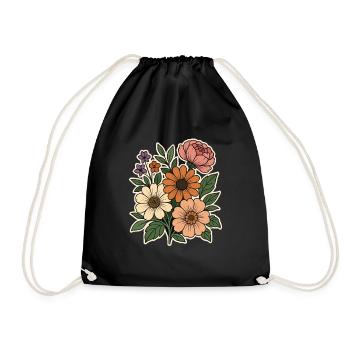 Bouquet floral vintage aquarelle - Sac de sport léger - noir - Devant