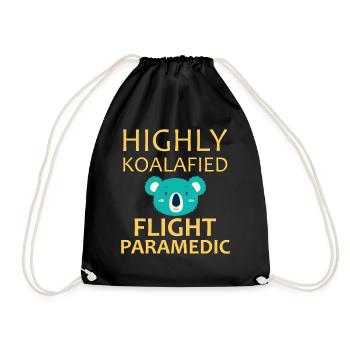 Flight Paramedic Koalafied Luftrettung - Turnbeutel - Schwarz - Vorne