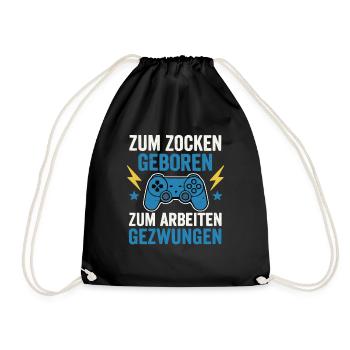 Né pour jouer - forcé de travailler - Sac de sport léger - noir - Devant