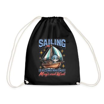 La voile est une combinaison de magie et de navigation - Sac de sport léger - noir - Devant