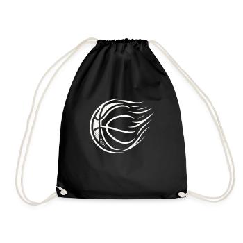 Basketball Flame Ball Design - Drawstring Bag - black - Front