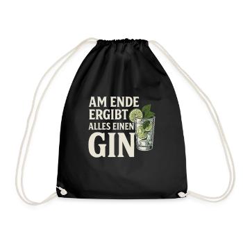 In the end, everything makes a gin - Drawstring Bag - black - Front
