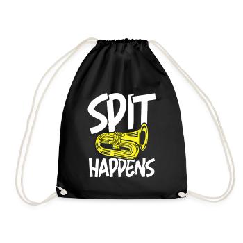 Spit happens tuba instrument - Turnbeutel - Schwarz - Vorne