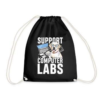 Support computer labs - Turnbeutel - Schwarz - Vorne
