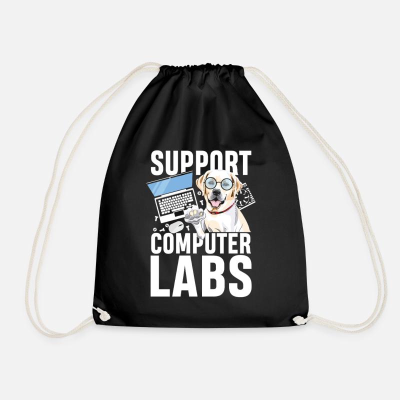 Support computer labs - Turnbeutel - Schwarz