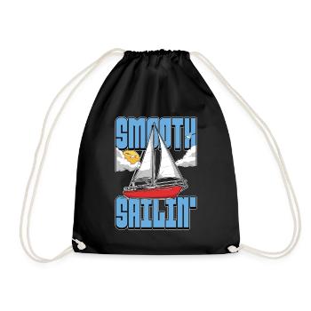 Sailing Smooth Sailin' Loves Sailing Ship Boating - Drawstring Bag - black - Front