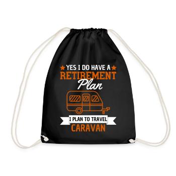 Retirement plan: camping in a motorhome - Drawstring Bag - black - Front