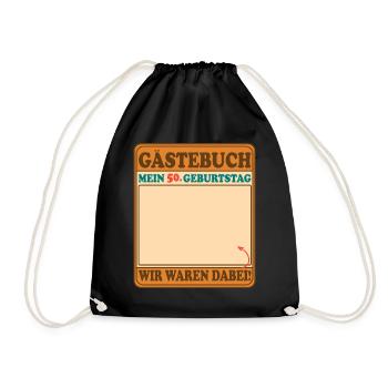 Guestbook My 50th Birthday - We were there! - Drawstring Bag - black - Front