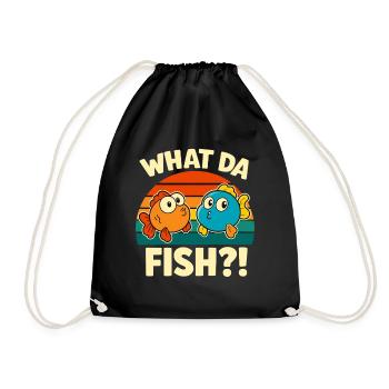 What Da Fisch WTF - Vintage What. Da Fish Cartoon - Turnbeutel - Schwarz - Vorne