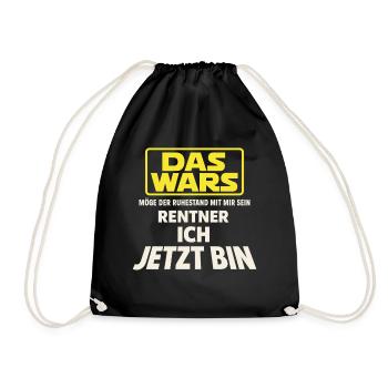 Rentner ich jetzt bin - Das Wars Ruhestand - Turnbeutel - Schwarz - Vorne