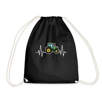 Conception du rythme cardiaque du tracteur - Sac de sport léger - noir - Devant