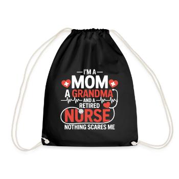 Nurse Humor Grandma Pensioner - Drawstring Bag - black - Front