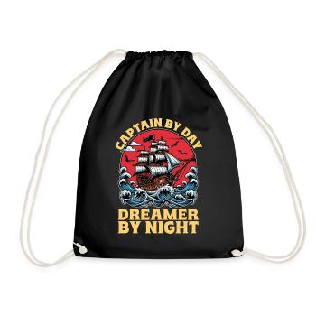 Capitaine de voile Le jour Rêveur La nuit Pêcheur - Sac de sport léger - noir - Devant