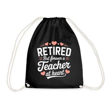 Pension Teacher Saying Retirement Teacher - Drawstring Bag - black - Front