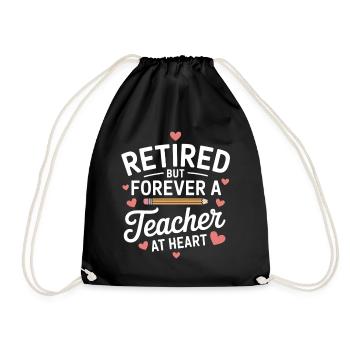 Pension Teacher Saying Retirement Teacher - Drawstring Bag - black - Front